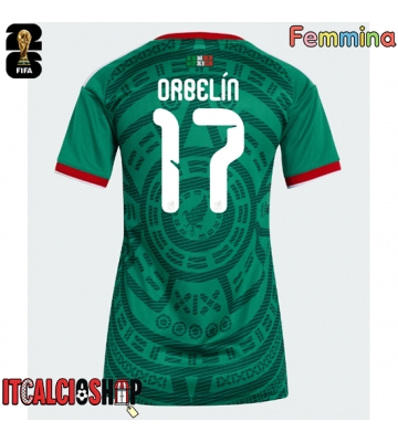 Messico Orbelin Pineda #17 Prima Maglia Femmina Mondiali 2026 Manica Corta